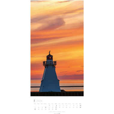 WEINGARTEN Calendario 2026 3150600+26 Leuchttürme DE 33x68cm