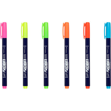 TOMBOW Kalligraphie Set WS-BH-6P Fudenosuke, 6 Farben Neon