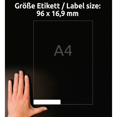 AVERY ZWECKFORM Etiketten 96x16,9mm L6031REV2 weiss 960 Stk./25 + 5 Blatt