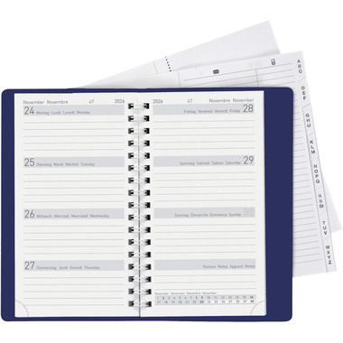 BIELLA Agenda Bruxelles Wire-O 2026 858773050026U 1S/2P blu ML 8.5x15.3cm