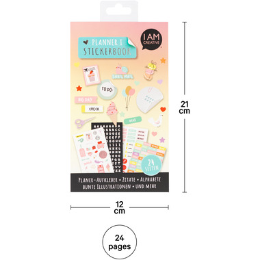 I AM CREATIVE Stickerbook Planner 12x23cm 4087.581 24 feuilles