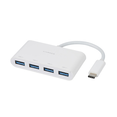 USB-C Hub, 4xUSB-A 3.1, Weiß | Vivanco