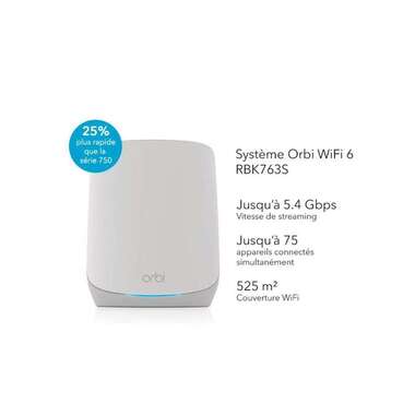 Netgear Sistema Mesh Orbi RBK763S-100EUS Set da 3