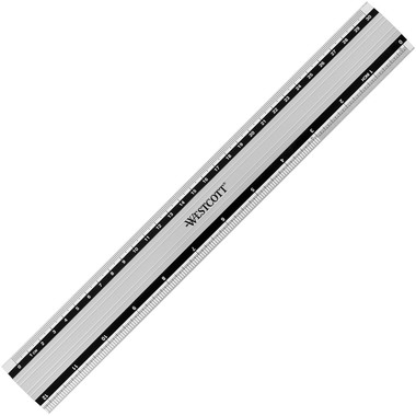 WESTCOTT Règle Alu 30cm E-1019100 cm/inch scala