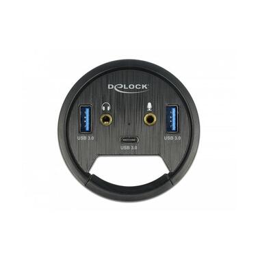 Delock Tisch-Hub USB 3.0 Typ A/C + HD Audio