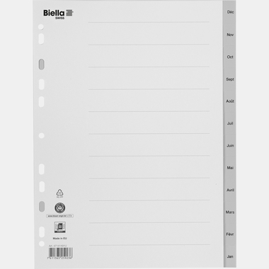 BIELLA Separatori PP A4 47141491U grigio Déc-Jan FR