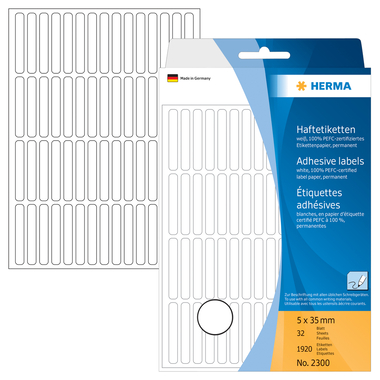 HERMA Etiquettes 5×35mm 2300 blanc 1920 pcs.
