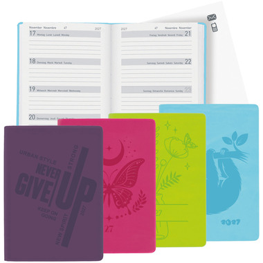 BIELLA Taschenagenda Memento 2027 825715060027U 1W/2S hellblau ML 10.1x14.2cm
