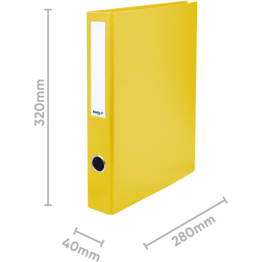 BIELLA Classeur ann. Dinor-Quatro 5cm 12644420U 4 anneaux jaune A4+