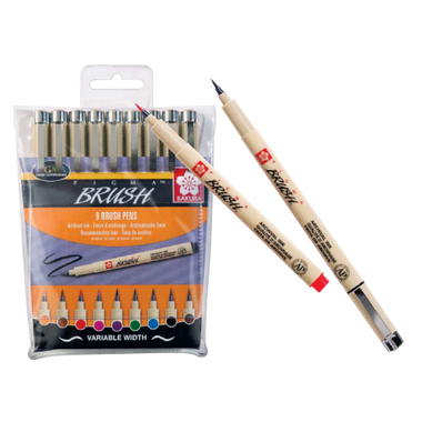 SAKURA Pigma Brush Pen POXSDKBR9 Set 9 couleurs