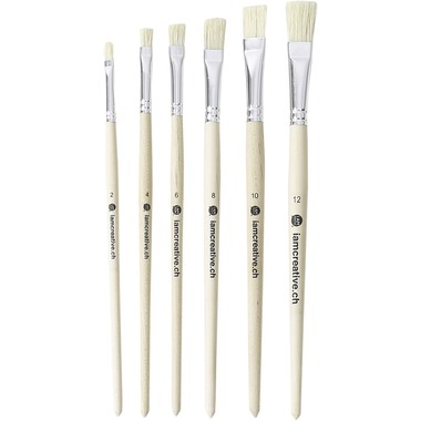 I AM CREATIVE Pinceaux en poils 1011.22 plats, kit de 6