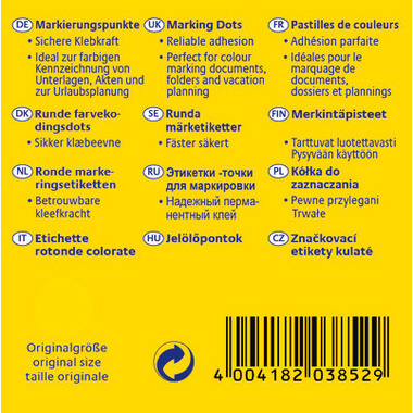 AVERY ZWECKFORM Marqueurs 10mm 3852 jaune 800 pcs.