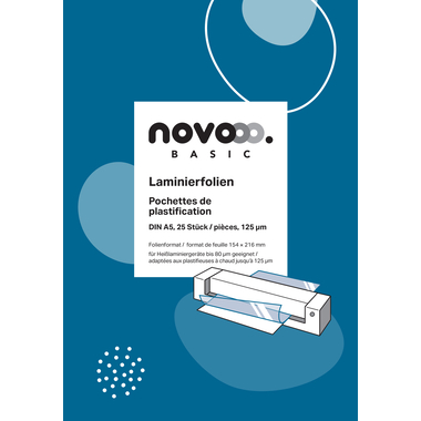 NOVOOO Laminierfolie A5 47030000 glanz, 125my 25 Stück