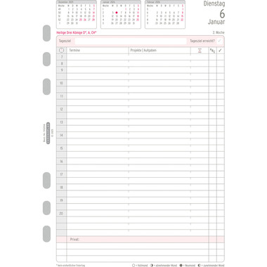 CHRONOPLAN Set annuel plan journ. 2026 50206Z.26 1J/1P A5