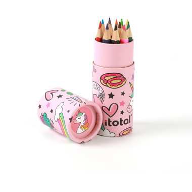 I-TOTAL Farbstifte Einhorn XL2268 Runddose 12 Stück