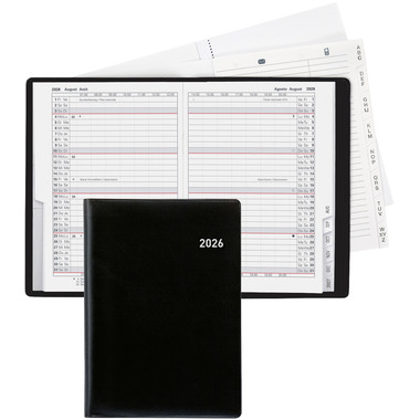 BIELLA Agenda Glasgow 2026 855312020026U 1M/2P nero ML 10x13.9cm
