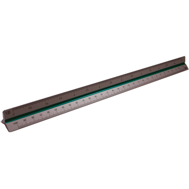 RUMOLD Règle triangulaire alu 30cm 195/1/30 coloré