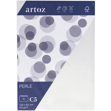ARTOZ Buste Perle C5 118394182 120g, bianco 5 fogli