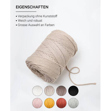I AM CREATIVE Macrame Rope 6203.03 beigee 2mm, 500g
