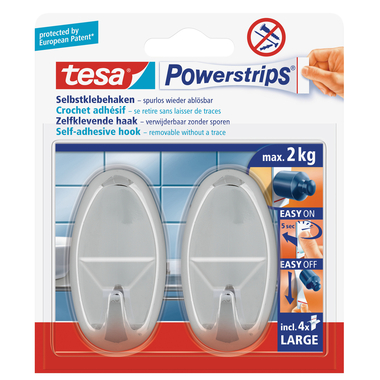 TESA Powerstrips Haken L 580500001 chrom
