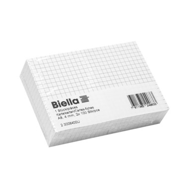 BIELLA Karteikarten kariert 4mm A8 23008400U weiss 200 Stück