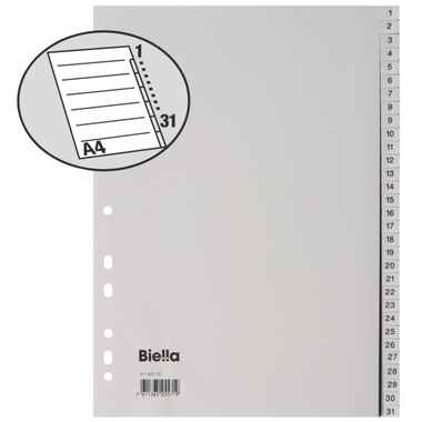 BIELLA Register PP A4 47143100U grau 1-31