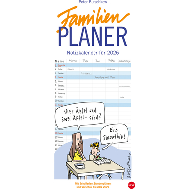 HEYE Familienplaner Butschkow 2026 1588+26 1M/1S DE 5 Spalten 21x45cm