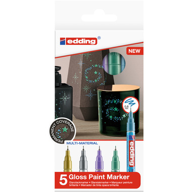 EDDING Gloss Paintmarker 780 0.8mm 780-E5-met ass2 metallic 5 pezzi