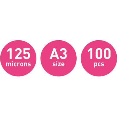 LEITZ Pochettes à plastifier A3 16924 mat, 125my 100 pcs.