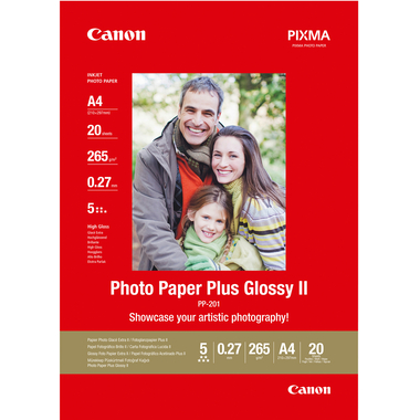 CANON Photo Paper Plus 265g A4 PP201A4 InkJet glossy II 20 Blatt