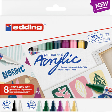 EDDING Acrylmarker acrylic-8s Kreativset nordic 8 Stück