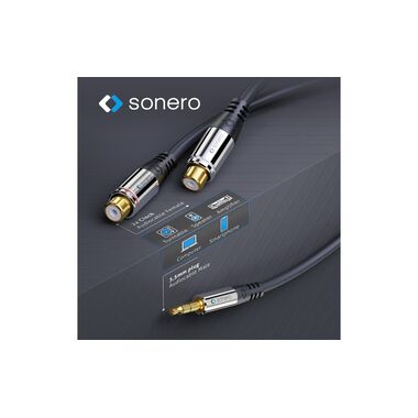 sonero Câble audio jack 3.5 mm - Cinch 0.25 m