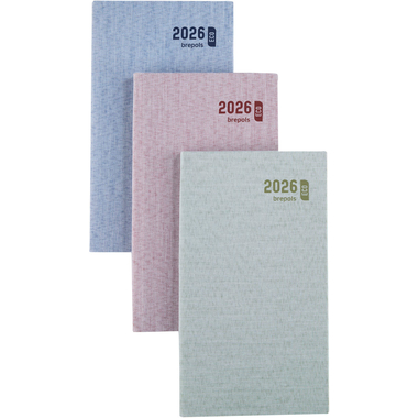 BREPOLS Agenda Interplan Toile 2026 0.736.2065 1S/2P ass. 8.9x16cm