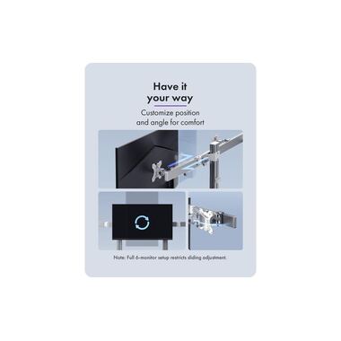 ICY BOX supporto da tavolo IB-MS666-T6 fino a 8 kg – Argento
