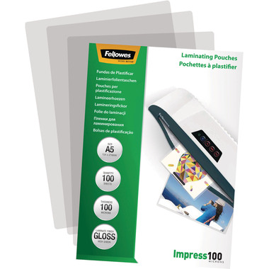FELLOWES Pochettes à plastifier A5 5351002 brillant, 100my 100 pcs.