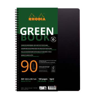 RHODIA Taccuino Greenbook A4 119914C nero, rigato