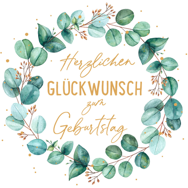 ABC Carte d'anniversaire B6 51144 Couronne de feuilles