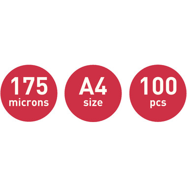 LEITZ Pelicole per laminazione A4 74830000 lucido, 175my 100 pezzi