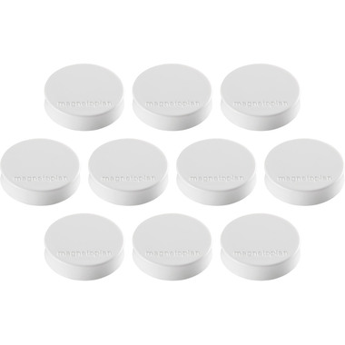 MAGNETOPLAN Magnet Ergo Medium 10 Stk. 1664000 weiss 30mm