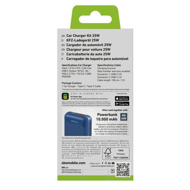 PD car charger kit and USB-C cable | SBS