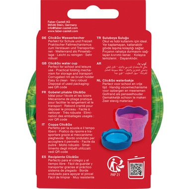 FABER-CASTELL Wasserbecher Clic&Go 181528 grün, für Pinsel