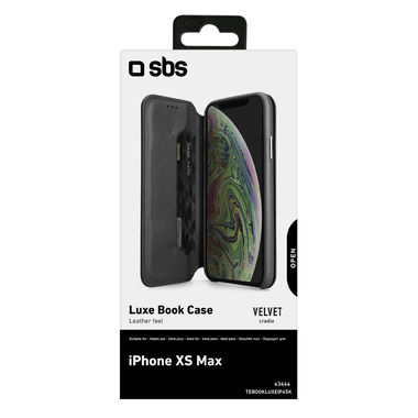 Étui folio effet cuir pour iPhone XS Max