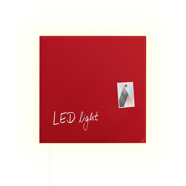 SIGEL Glass Magnetboard LED GL402 rouge 480x480x15mm