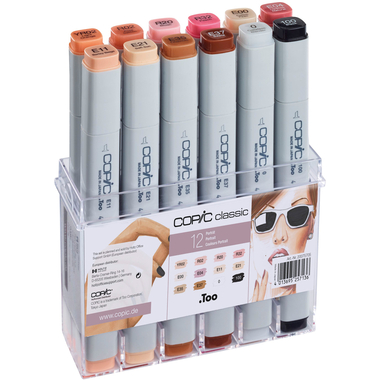 COPIC Marker Classic 20075705 Porträtfarben, 12 Stück