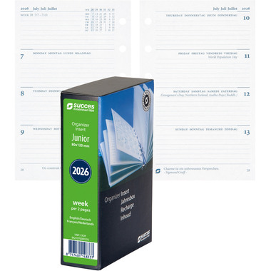 SUCCES Agenda Junior 2026 842107000026U 1S/2P recharge compl. 8x12.5cm
