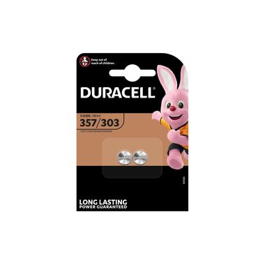 Duracell button cell silver oxide 357 / 303, 2 pieces