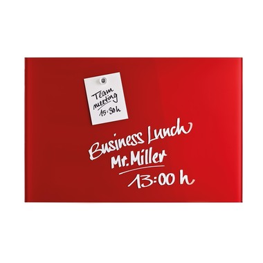 MAGNETOPLAN Design-Glasboard 600x400mm 13402006 rot, magnetisch