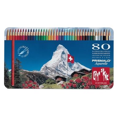 CARAN D'ACHE Farbstifte Prismalo 3mm 999.380 ass. in Metallsch. 80 Stück