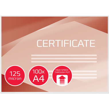 GBC Pelicole per laminazione A4 3747348 lucido, 125my 100 pezzi