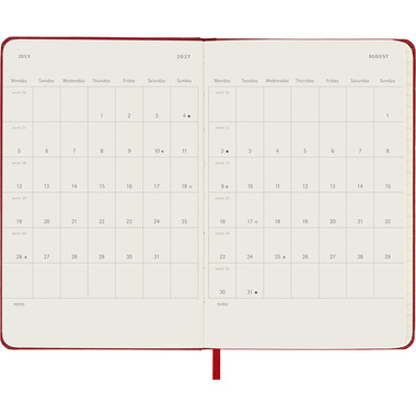 MOLESKINE Agenda Classic Pocket 2027 DHF212WN2Y27 1S/1P scarlatto HC 9x14cm